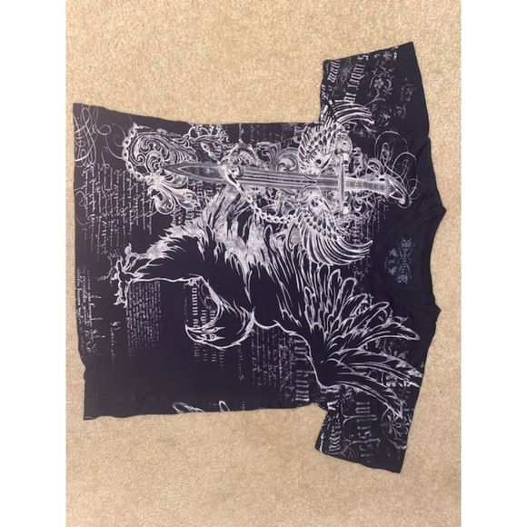 Affliction style y2k black graphic tee - Picture 1 of 3